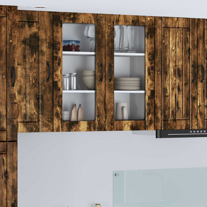 Mobile in vetro da parete LUCCA Rovere Fumo 80 x 31 x 80 cm
