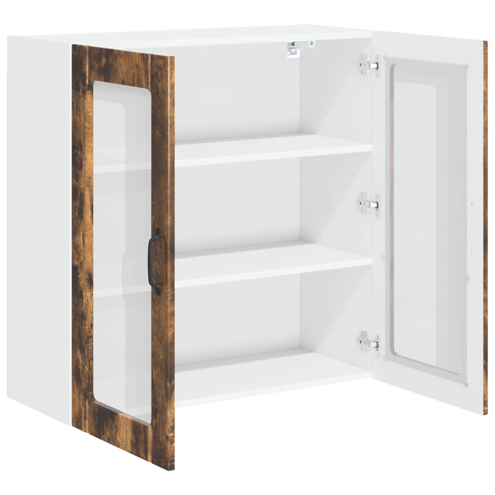 Mobile in vetro da parete LUCCA Rovere Fumo 80 x 31 x 80 cm | homemem39