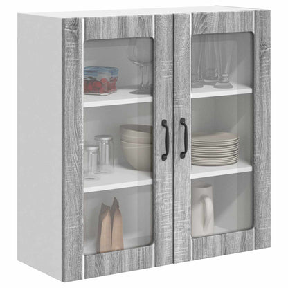 Mobile in vetro da parete LUCCA Grigio Sonoma 80 x 31 x 80 cm