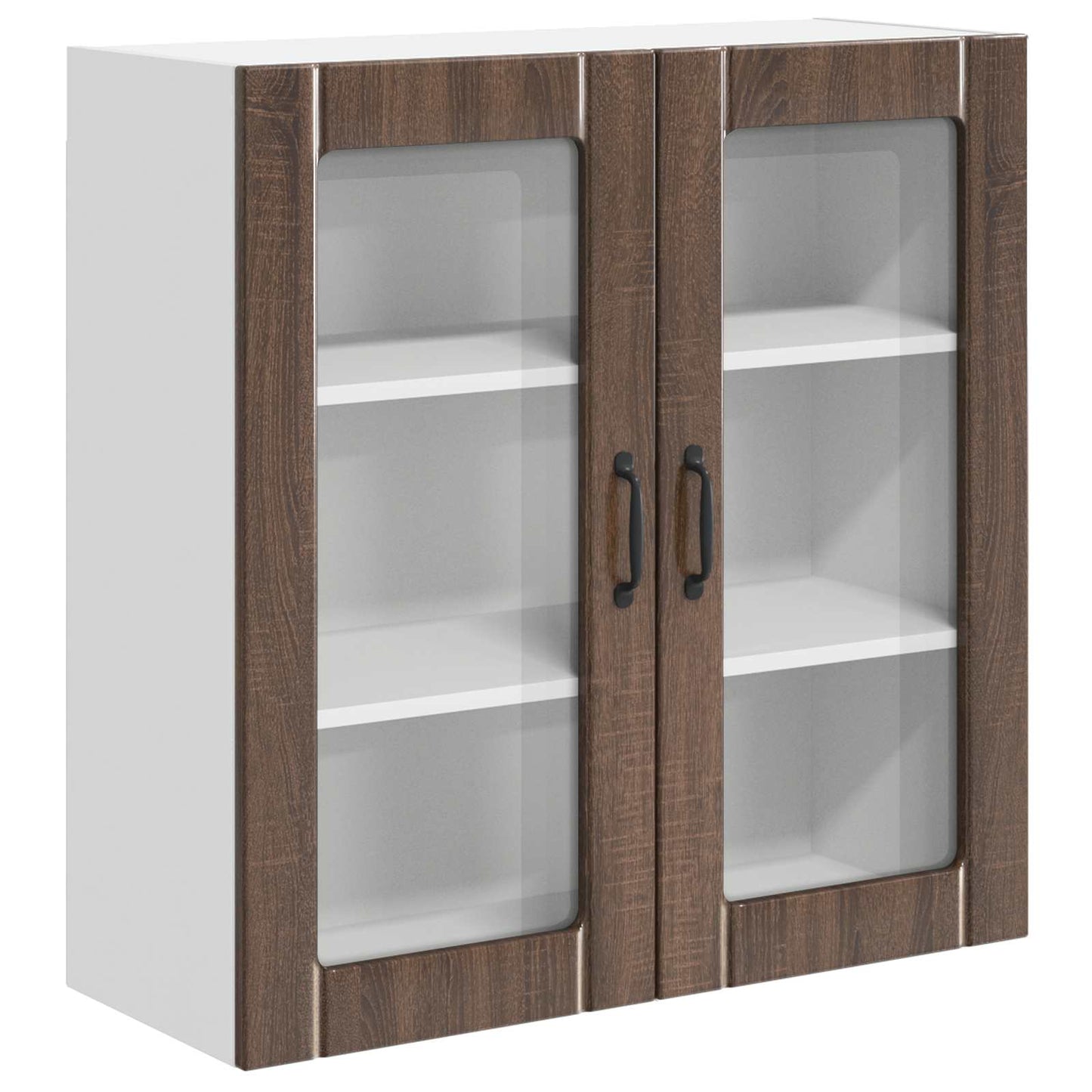 Mobile in vetro da parete LUCCA Rovere Marrone 80 x 31 x 80 cm | homemem39