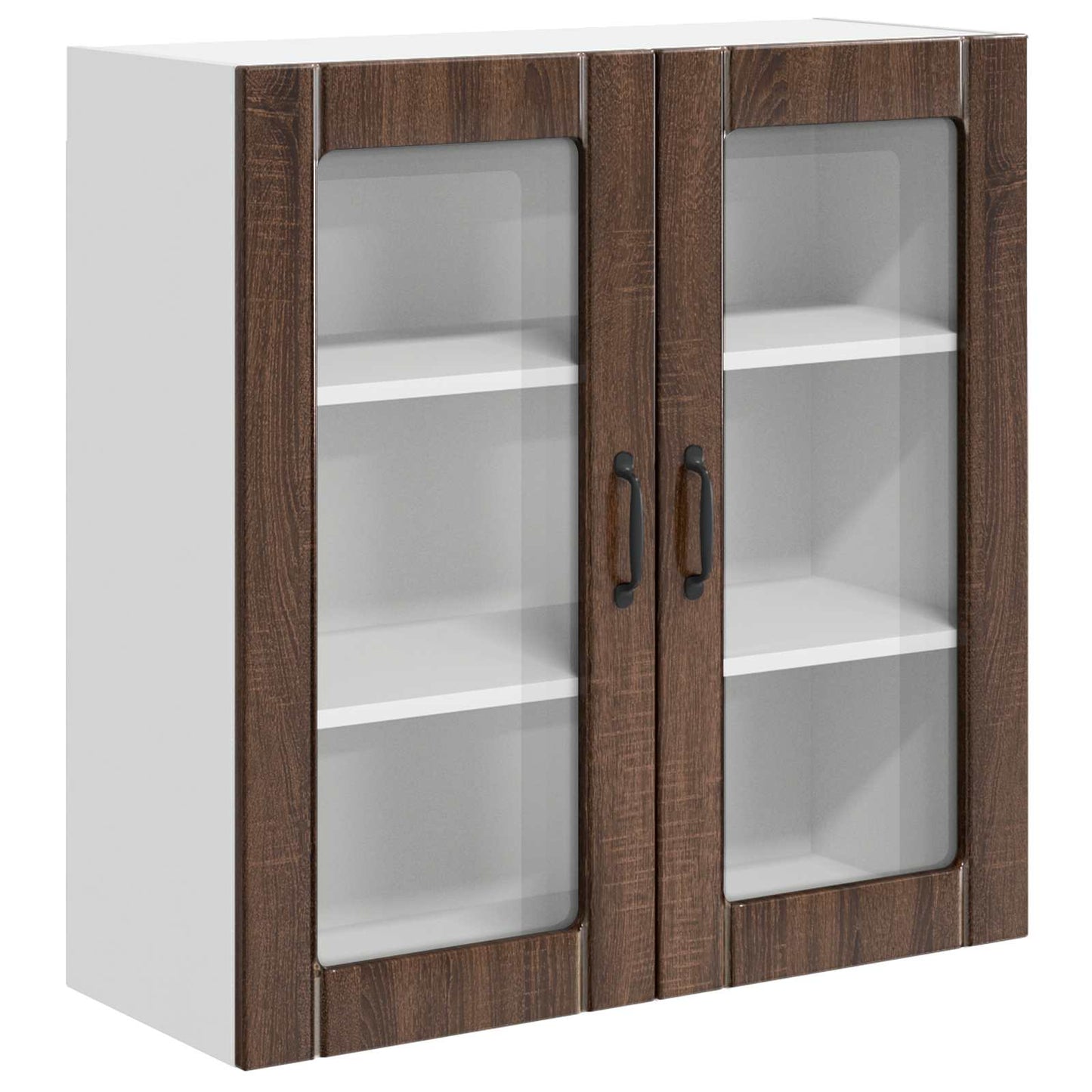 Mobile in vetro da parete LUCCA Rovere Marrone 80 x 31 x 80 cm