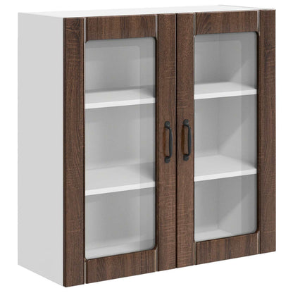 Mobile in vetro da parete LUCCA Rovere Marrone 80 x 31 x 80 cm