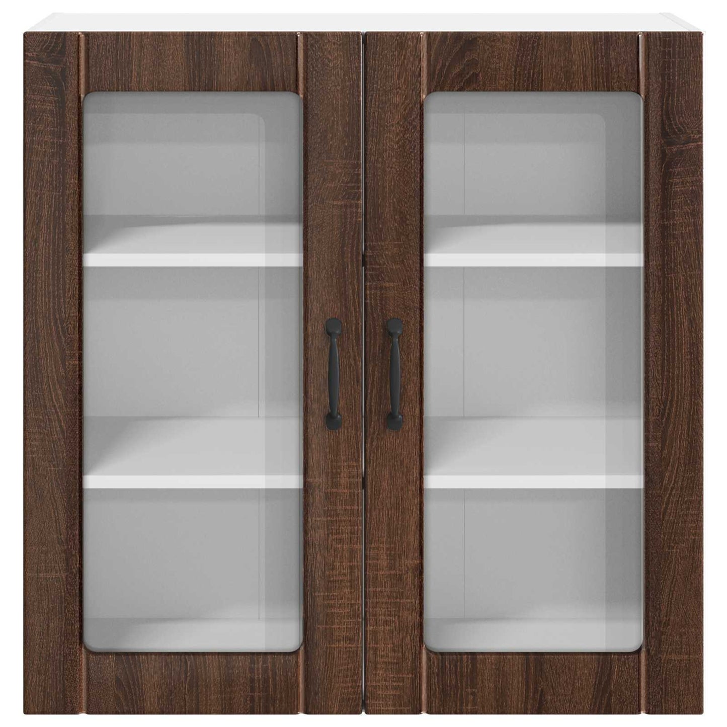Mobile in vetro da parete LUCCA Rovere Marrone 80 x 31 x 80 cm