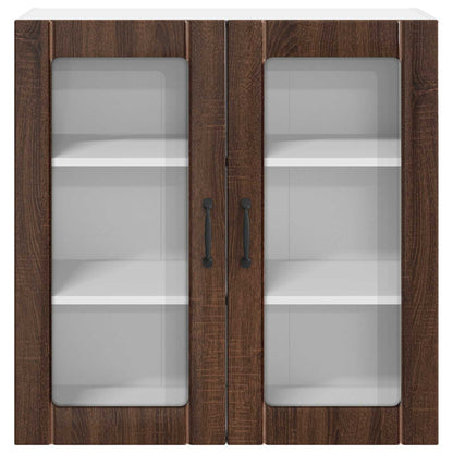 Mobile in vetro da parete LUCCA Rovere Marrone 80 x 31 x 80 cm