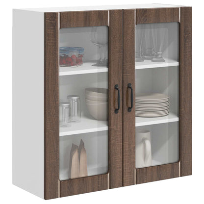 Mobile in vetro da parete LUCCA Rovere Marrone 80 x 31 x 80 cm