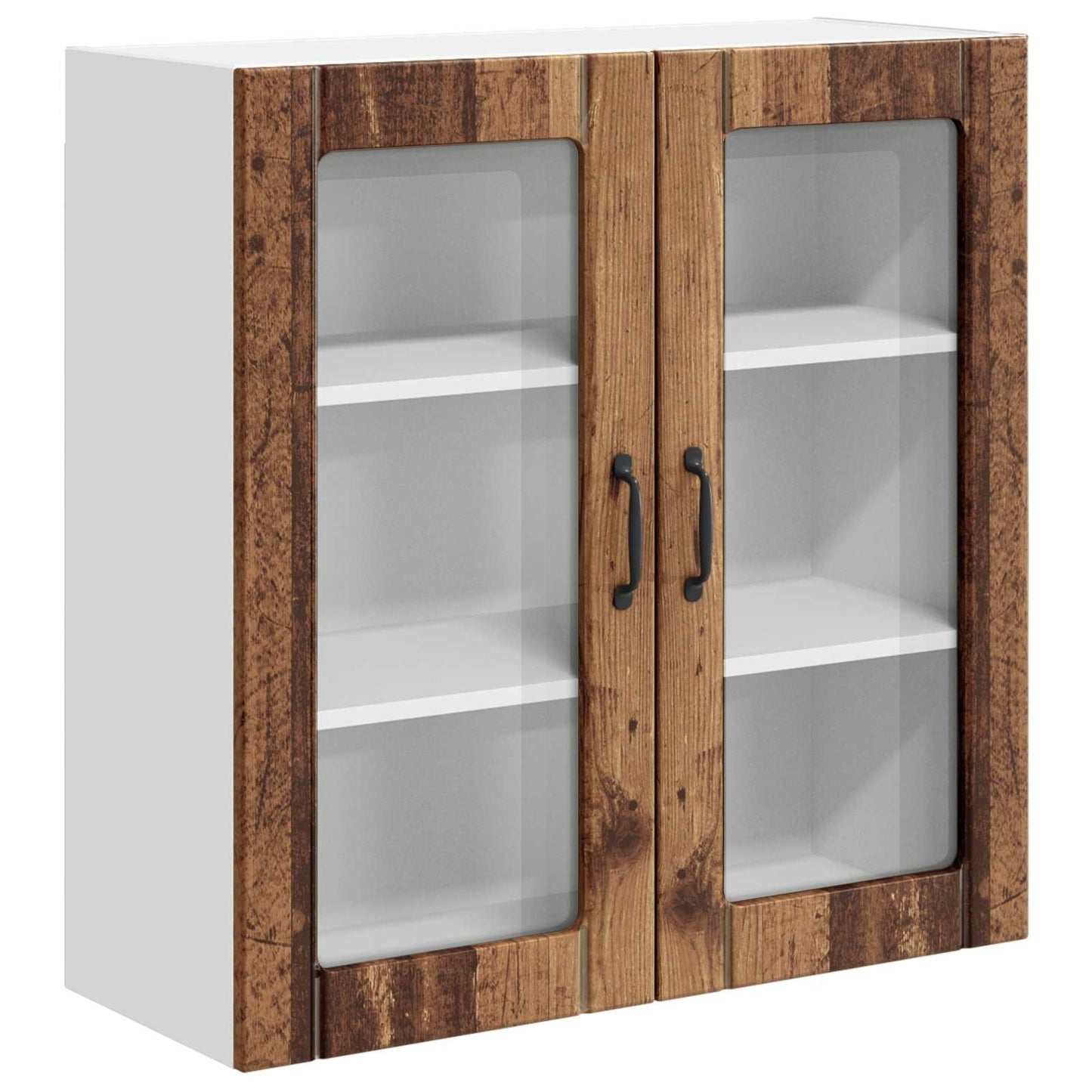 Mobile in vetro da parete LUCCA Legno antico 80 x 31 x 80 cm