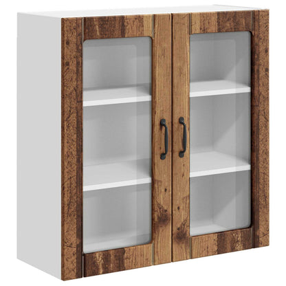 Mobile in vetro da parete LUCCA Legno antico 80 x 31 x 80 cm