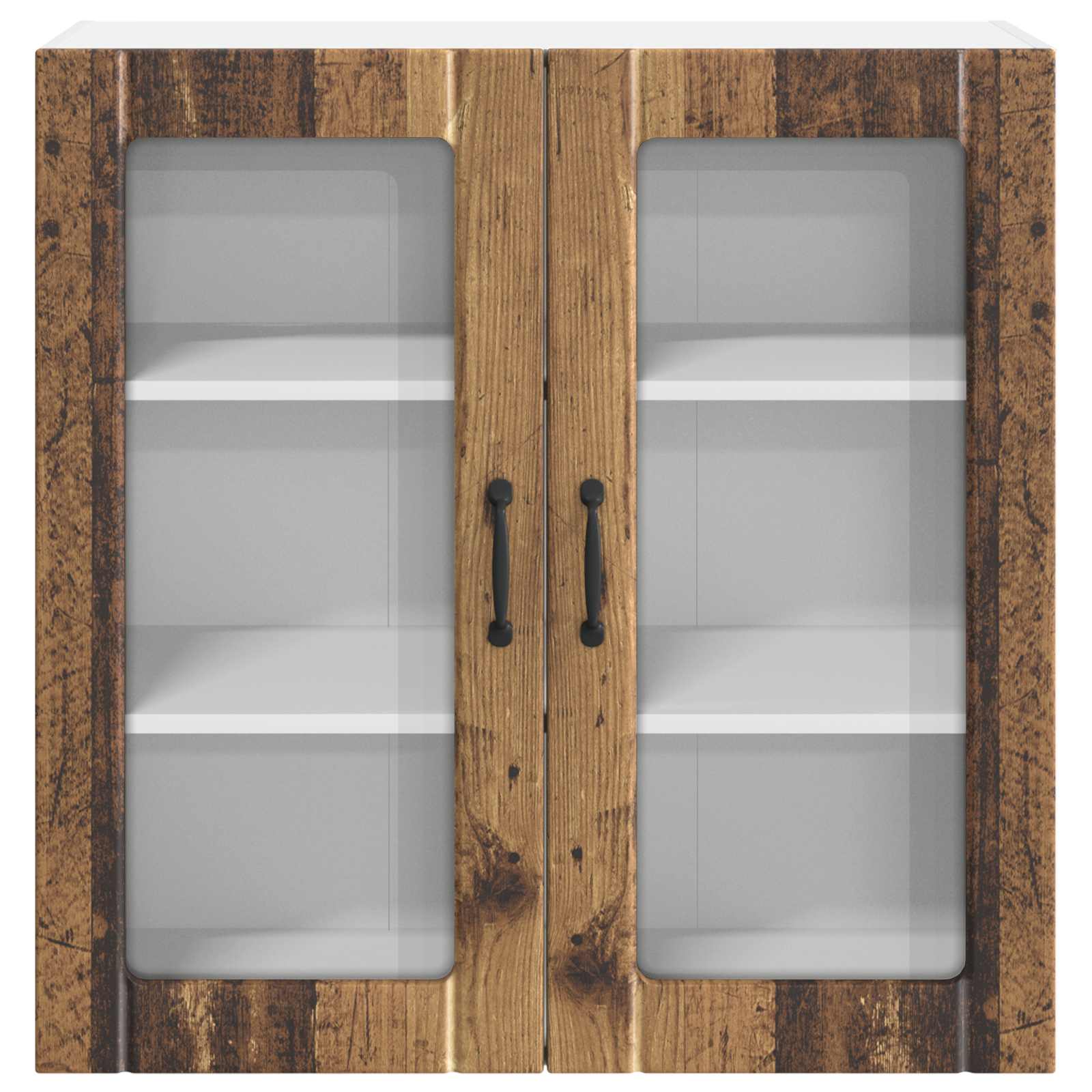 Mobile in vetro da parete LUCCA Legno antico 80 x 31 x 80 cm | homemem39