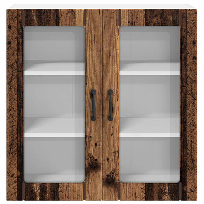 Mobile in vetro da parete LUCCA Legno antico 80 x 31 x 80 cm