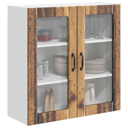 Mobile in vetro da parete LUCCA Legno antico 80 x 31 x 80 cm | homemem39