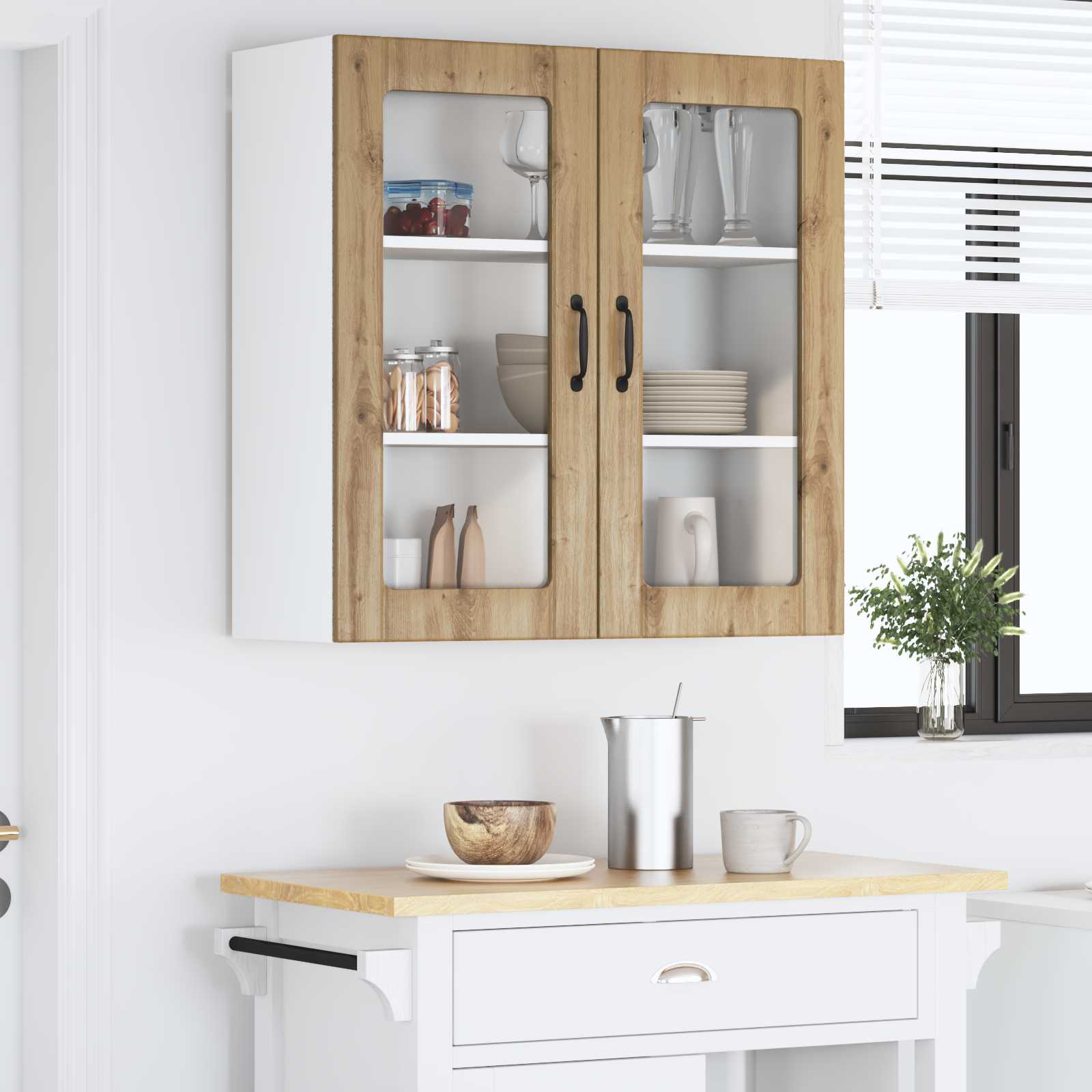 Mobile in vetro da parete LUCCA Rovere Artigianale | homemem39