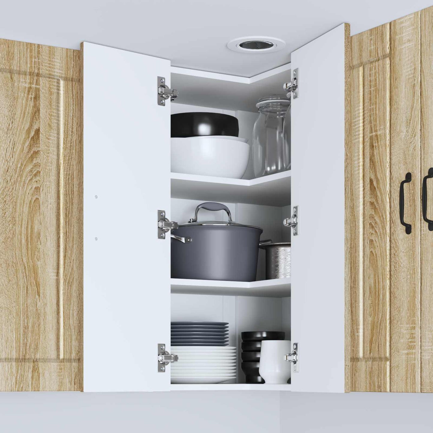 Mobile angolare per parete LUCCA Rovere Sonoma 57 x 57 x 80 cm | homemem39