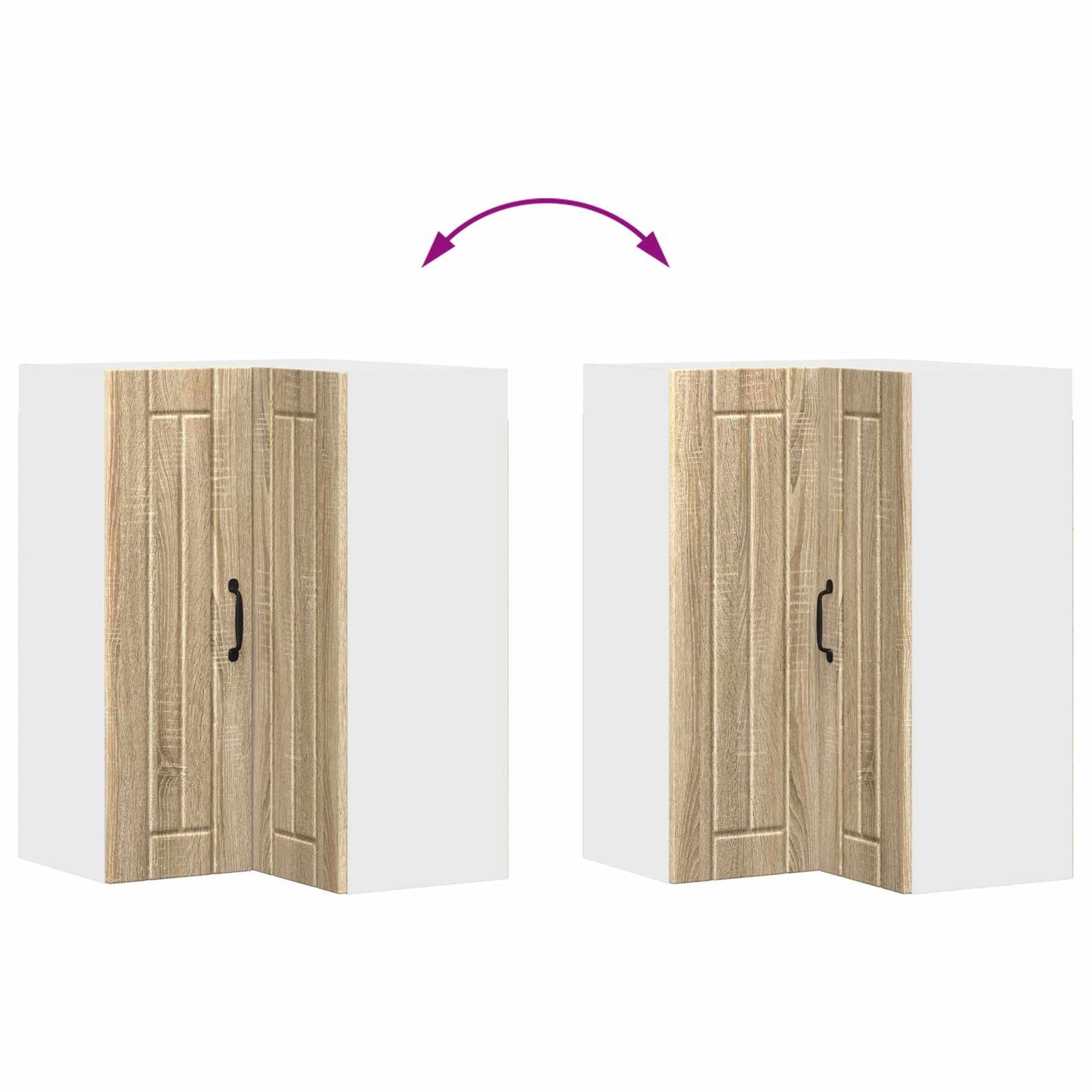 Mobile angolare per parete LUCCA Rovere Sonoma 57 x 57 x 80 cm