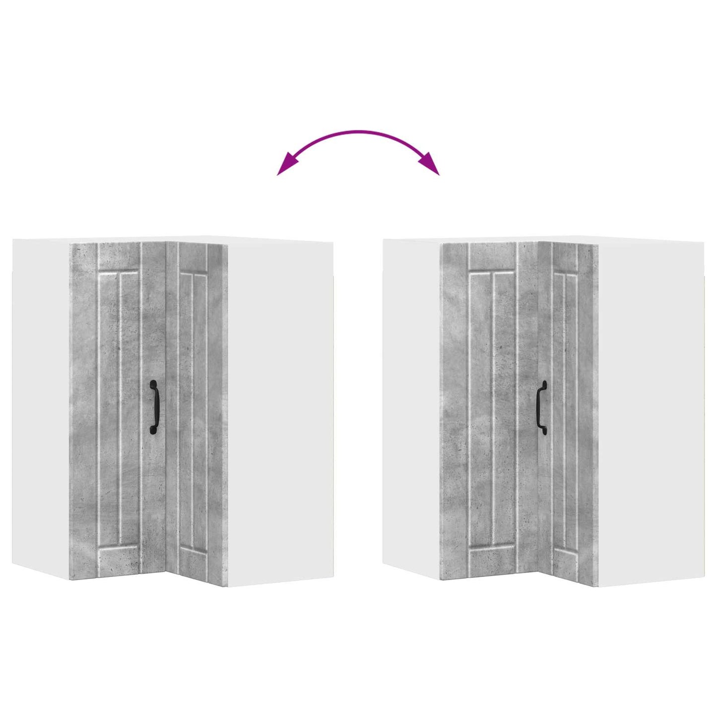Mobile angolare per parete LUCCA Grigio Cemento 57 x 57 x 80 cm
