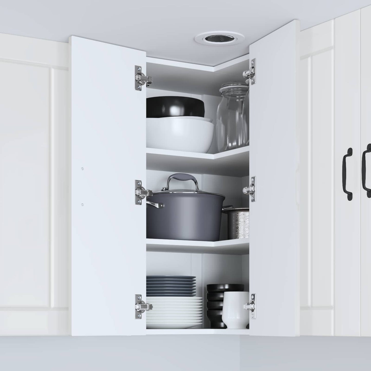 Mobile angolare per parete LUCCA Bianco Lucido 57 x 57 x 80 cm | homemem39