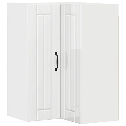 Mobile angolare per parete LUCCA Bianco Lucido 57 x 57 x 80 cm | homemem39