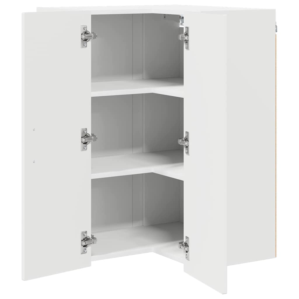 Mobile angolare per parete LUCCA Bianco Lucido 57 x 57 x 80 cm | homemem39