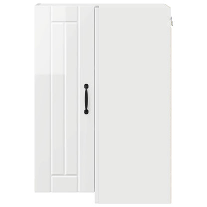 Mobile angolare per parete LUCCA Bianco Lucido 57 x 57 x 80 cm