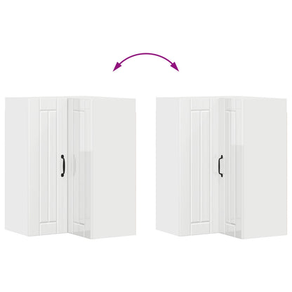 Mobile angolare per parete LUCCA Bianco Lucido 57 x 57 x 80 cm