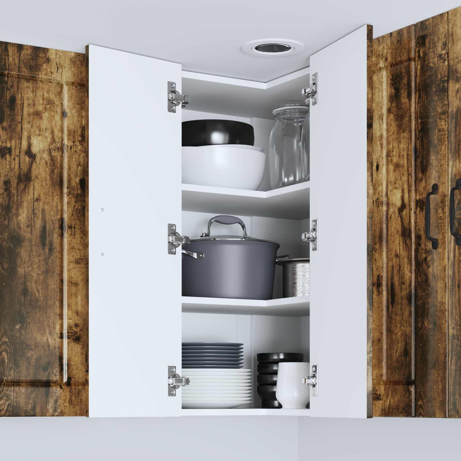 Mobile angolare per parete LUCCA Rovere Fumo 57 x 57 x 80 cm | homemem39