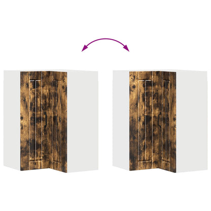 Mobile angolare per parete LUCCA Rovere Fumo 57 x 57 x 80 cm