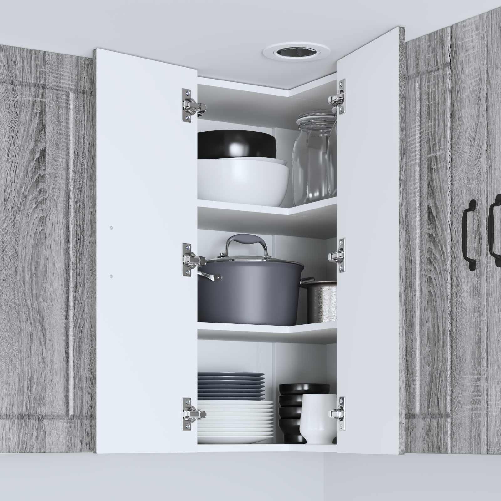 Mobile angolare per parete LUCCA Grigio Sonoma 57 x 57 x 80 cm | homemem39