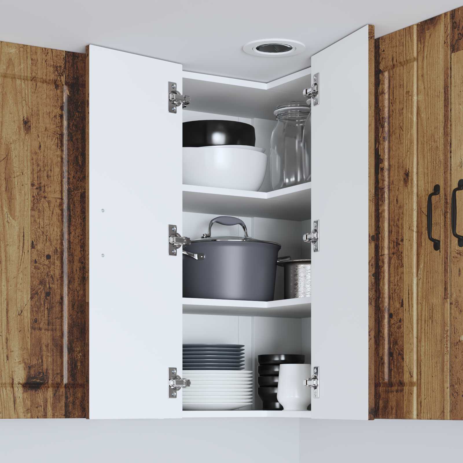 Mobile angolare per parete LUCCA Legno antico 57 x 57 x 80 cm | homemem39