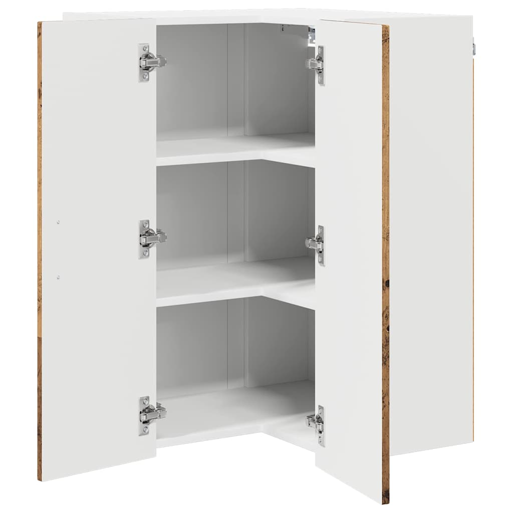 Mobile angolare per parete LUCCA Legno antico 57 x 57 x 80 cm