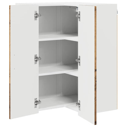 Mobile angolare per parete LUCCA Legno antico 57 x 57 x 80 cm