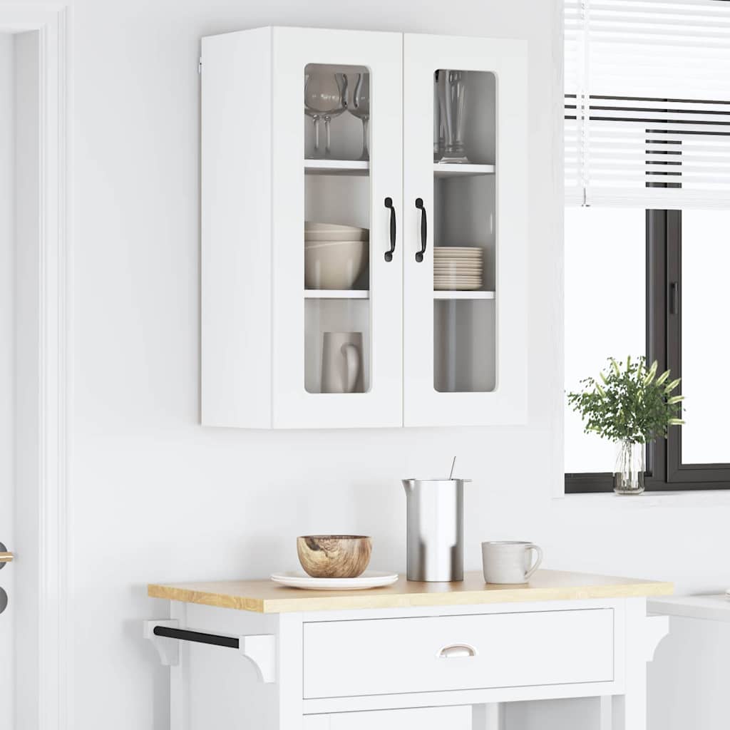 Mobile in vetro da parete LUCCA Bianco 60 x 31 x 80 cm | homemem39