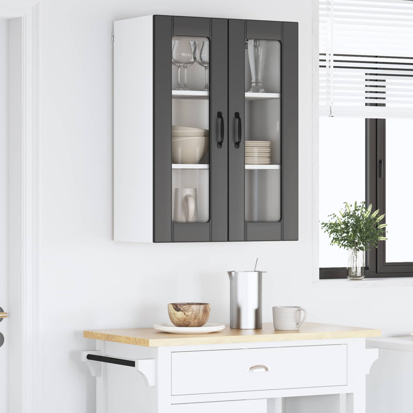 Mobile in vetro da parete LUCCA Nero 60 x 31 x 80 cm | homemem39