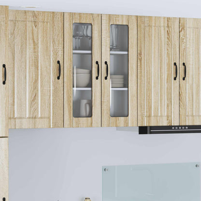 Mobile in vetro da parete LUCCA Rovere Sonoma 60 x 31 x 80 cm