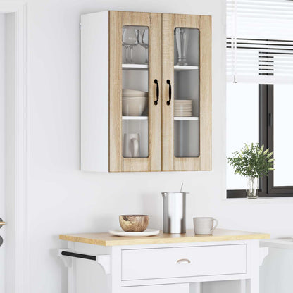 Mobile in vetro da parete LUCCA Rovere Sonoma 60 x 31 x 80 cm | homemem39