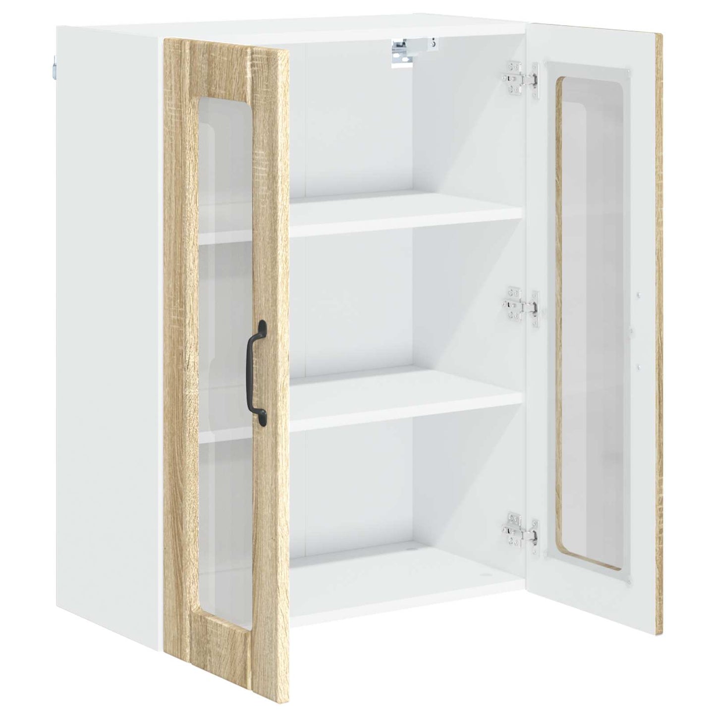 Mobile in vetro da parete LUCCA Rovere Sonoma 60 x 31 x 80 cm | homemem39