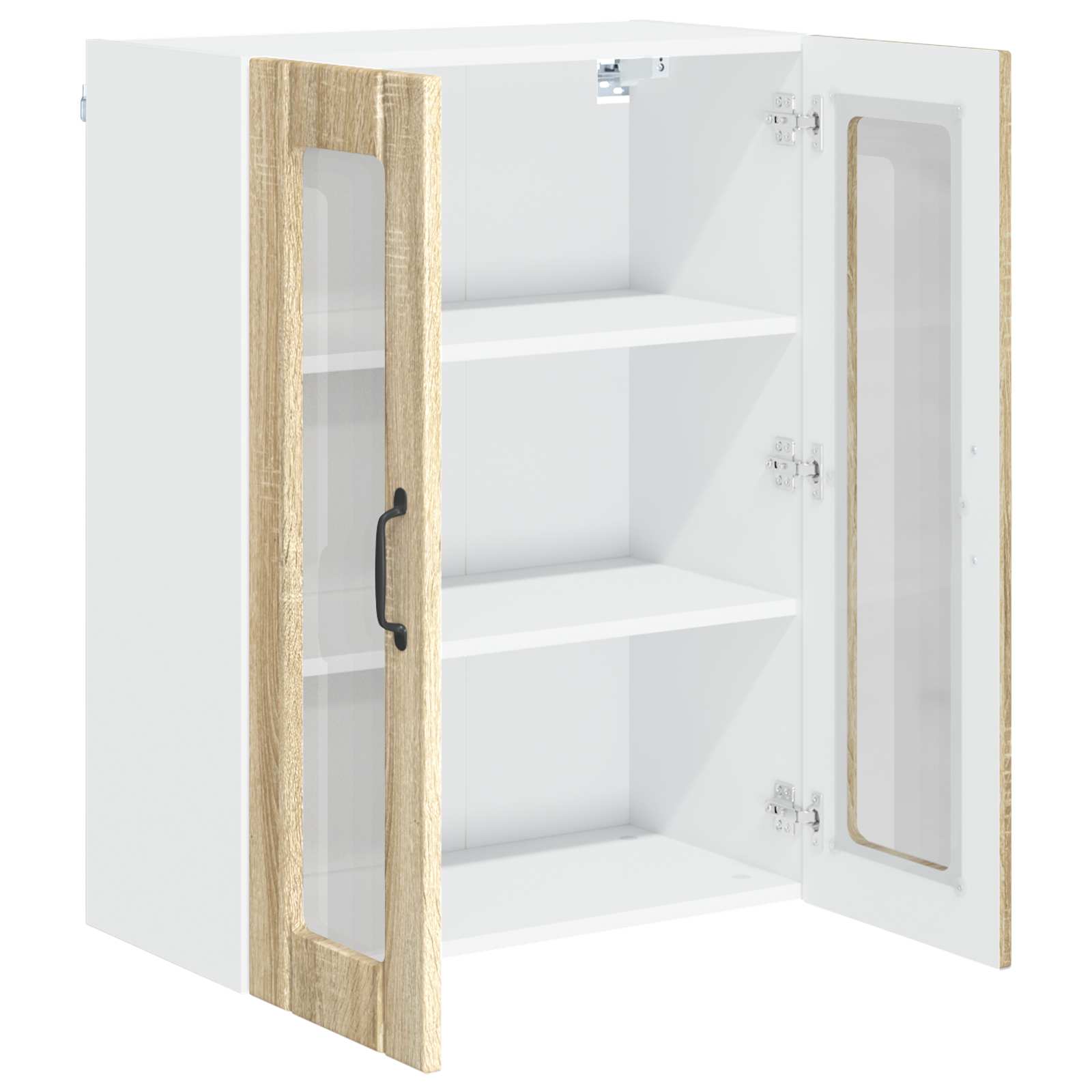 Mobile in vetro da parete LUCCA Rovere Sonoma 60 x 31 x 80 cm | homemem39