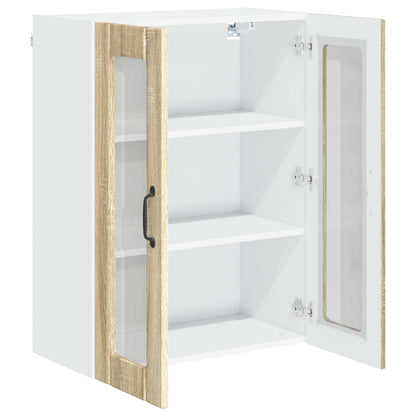 Mobile in vetro da parete LUCCA Rovere Sonoma 60 x 31 x 80 cm | homemem39