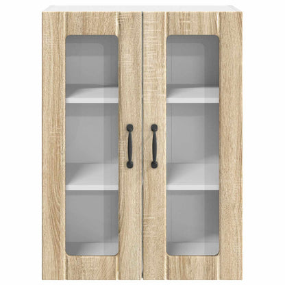 Mobile in vetro da parete LUCCA Rovere Sonoma 60 x 31 x 80 cm | homemem39