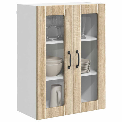 Mobile in vetro da parete LUCCA Rovere Sonoma 60 x 31 x 80 cm | homemem39