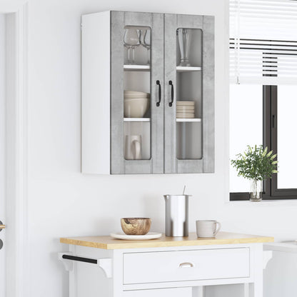 Mobile in vetro da parete LUCCA Grigio Cemento 60 x 31 x 80 cm | homemem39