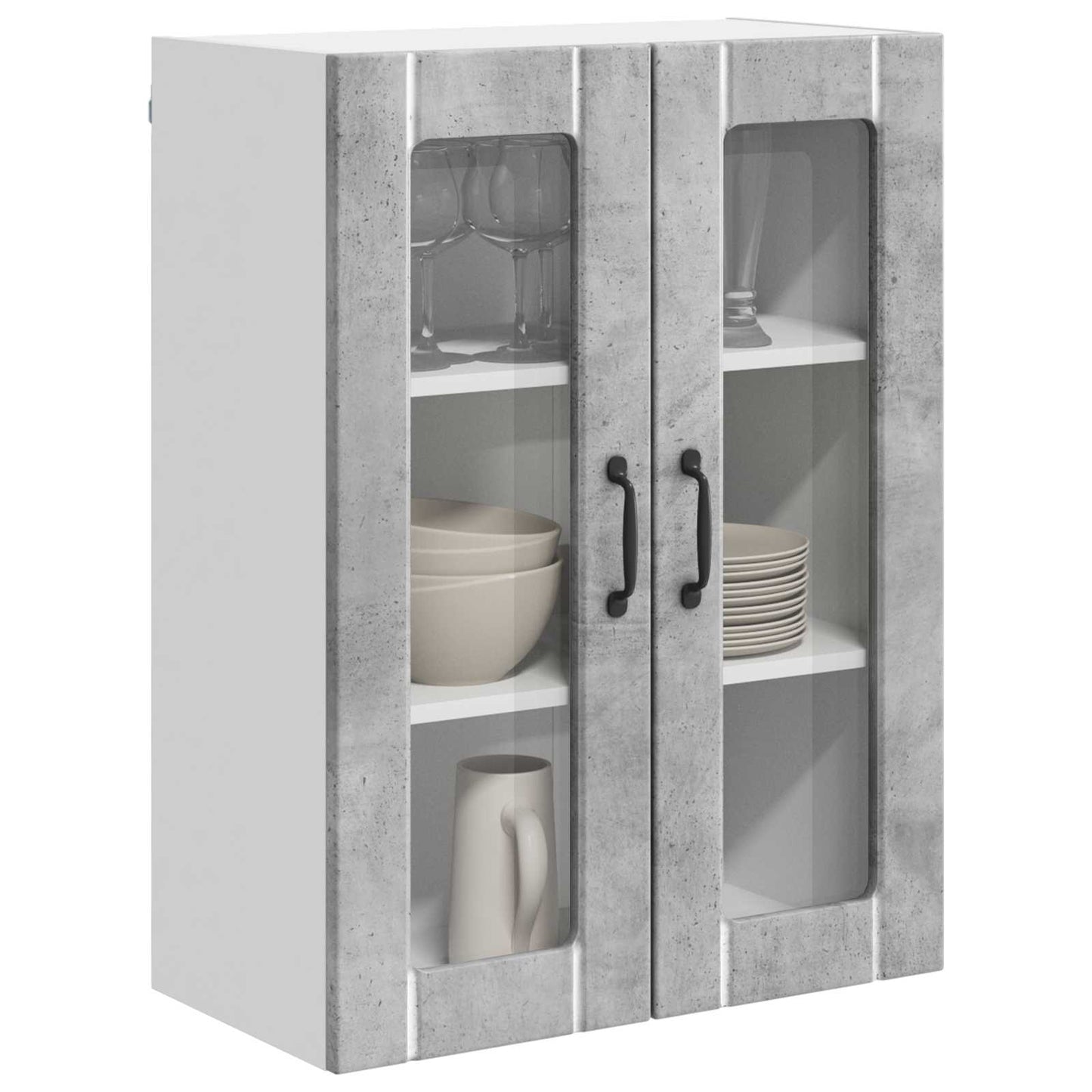Mobile in vetro da parete LUCCA Grigio Cemento 60 x 31 x 80 cm | homemem39