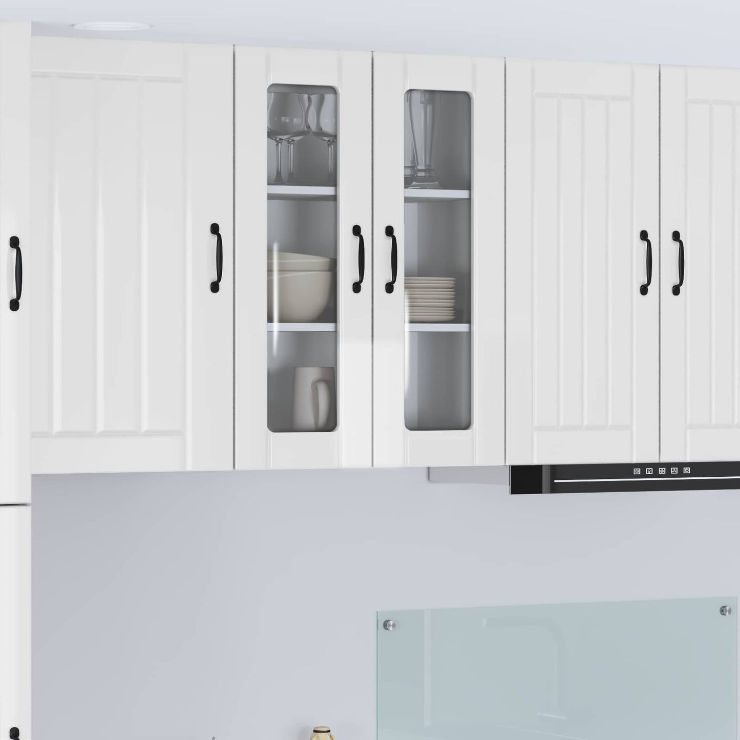 Mobile in vetro da parete LUCCA Bianco Lucido 60 x 31 x 80 cm | homemem39