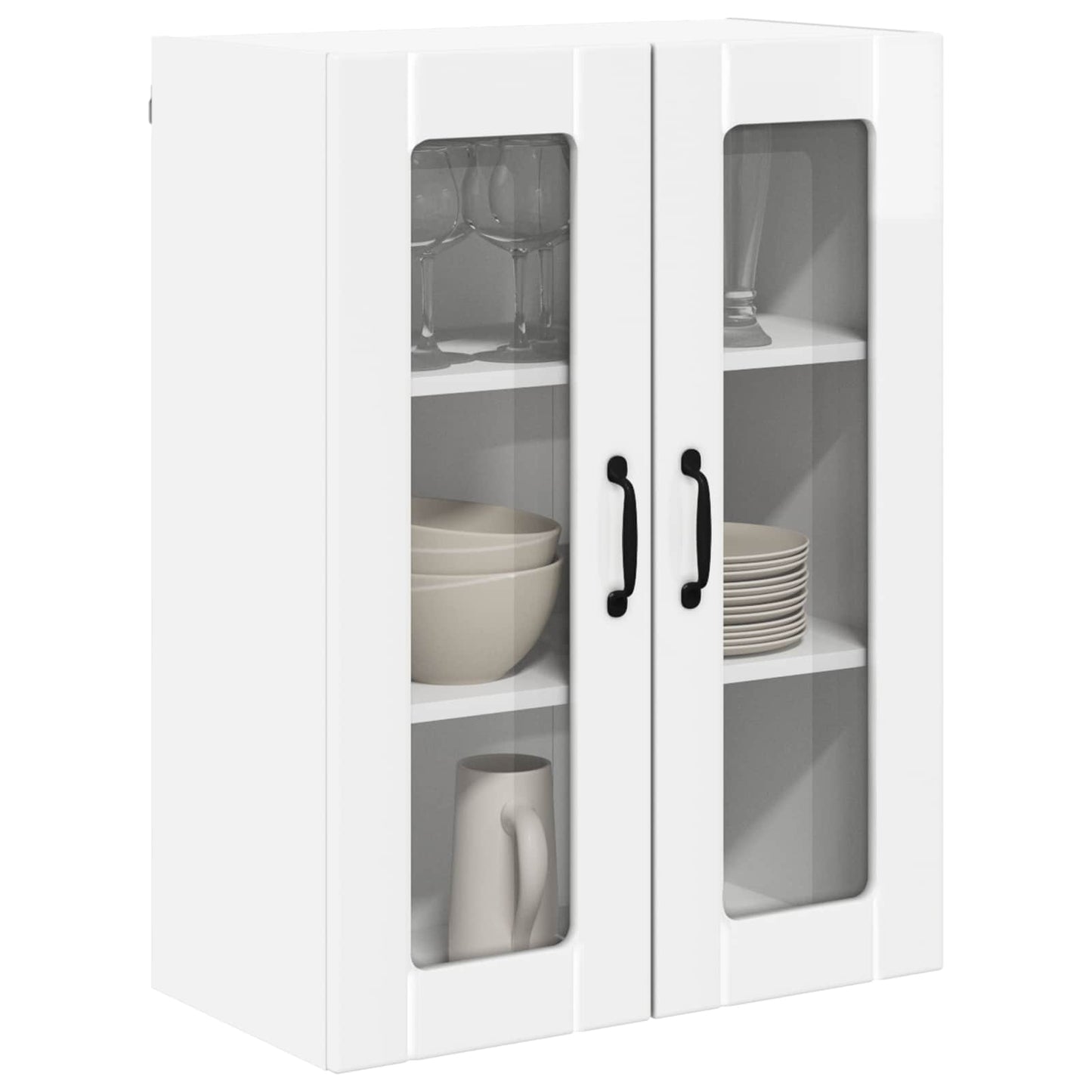 Mobile in vetro da parete LUCCA Bianco Lucido 60 x 31 x 80 cm | homemem39