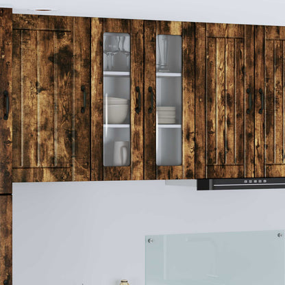 Mobile in vetro da parete LUCCA Rovere Fumo 60 x 31 x 80 cm