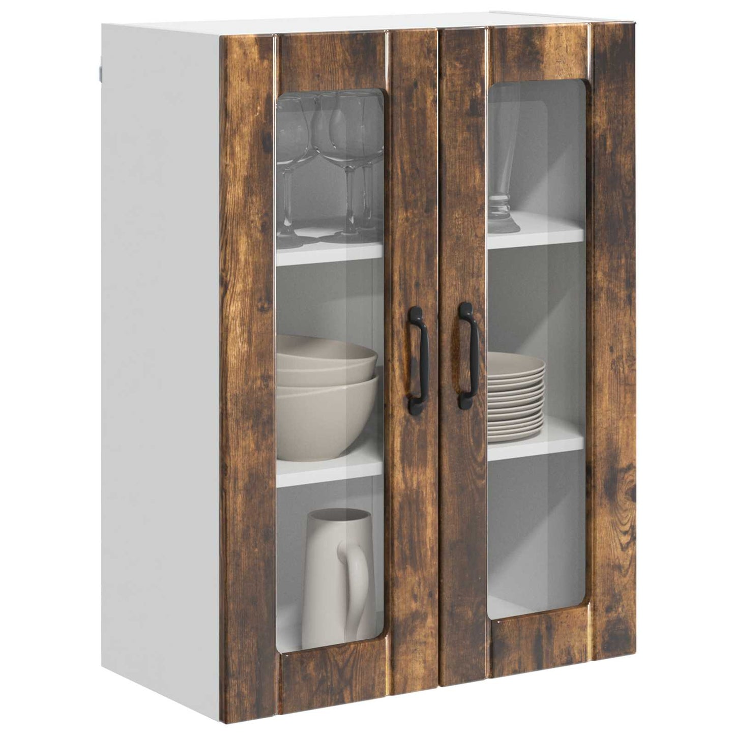 Mobile in vetro da parete LUCCA Rovere Fumo 60 x 31 x 80 cm | homemem39