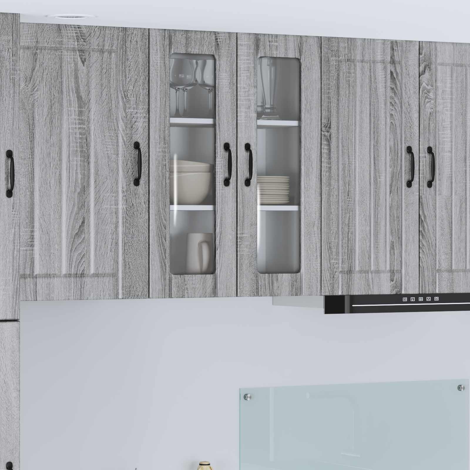 Mobile in vetro da parete LUCCA Grigio Sonoma 60 x 31 x 80 cm | homemem39