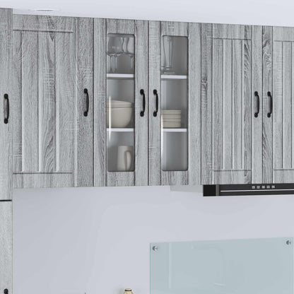Mobile in vetro da parete LUCCA Grigio Sonoma 60 x 31 x 80 cm