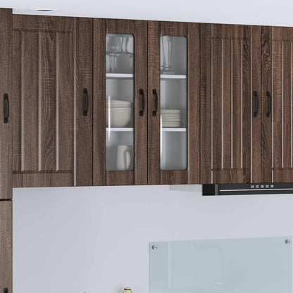 Mobile in vetro da parete LUCCA Rovere Marrone 60 x 31 x 80 cm