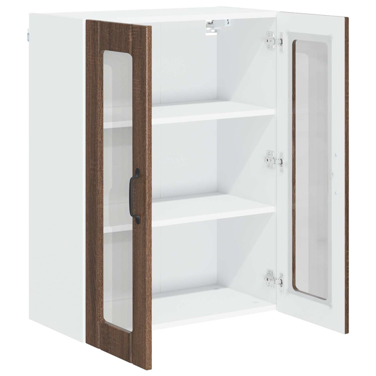 Mobile in vetro da parete LUCCA Rovere Marrone 60 x 31 x 80 cm | homemem39