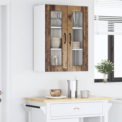 Mobile in vetro da parete LUCCA Legno antico 60 x 31 x 80 cm