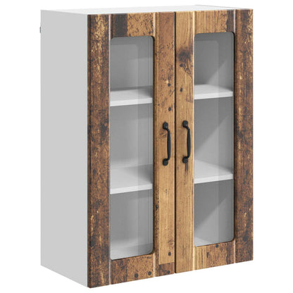 Mobile in vetro da parete LUCCA Legno antico 60 x 31 x 80 cm